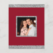 Budget kerstrode zilver Glitter-drift foto (Achterkant)