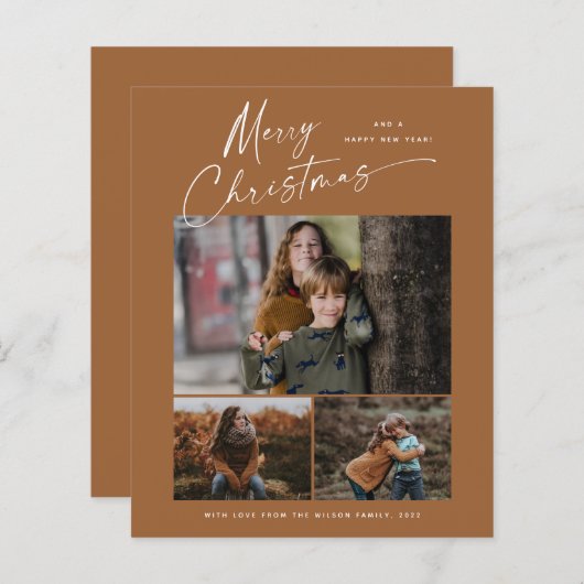 Budget kerstscript 3 Fotokerstkaart (Voorkant / Achterkant)