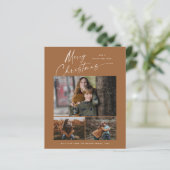 Budget kerstscript 3 Fotokerstkaart (Staand voorkant)