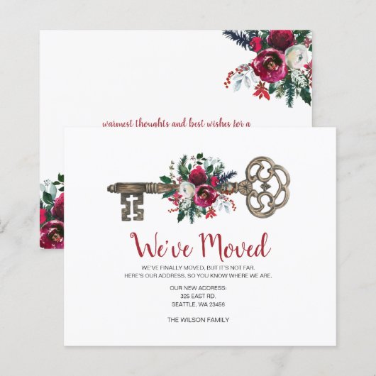 Budget kerstsleutel - Verbonden vakantiekaarten (Voorkant / Achterkant)