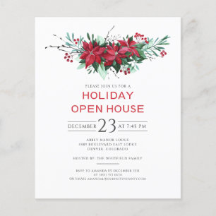 Budget Kerstvakantie Open Huis Uitnodiging Flyer