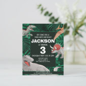 Budget Kinder Dino Trex Dinosaur Birthday Uitnodig (Staand voorkant)