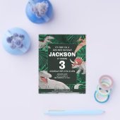 Budget Kinder Dino Trex Dinosaur Birthday Uitnodig Flyer (Enkel)