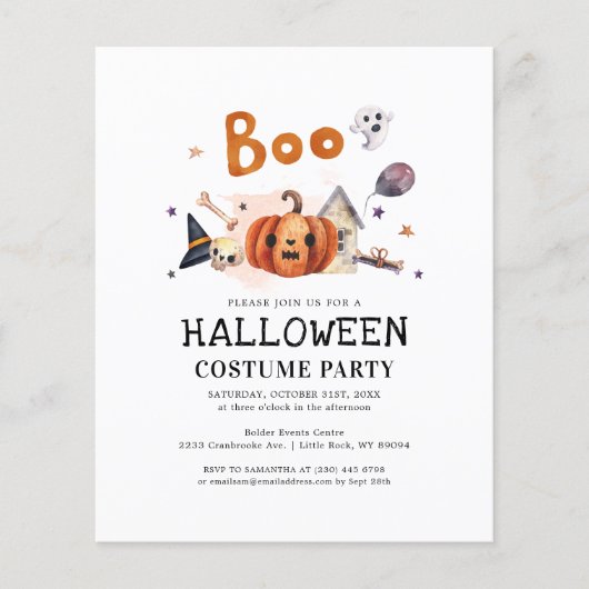 Budget Kinder Halloween Costume Party Invitation (Voorkant)