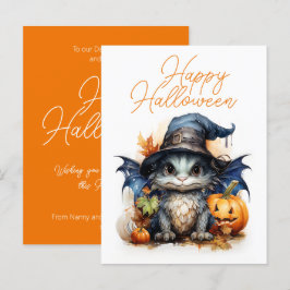 Budget Kinderen Waterverf Baby Dragon Halloween Briefkaart
