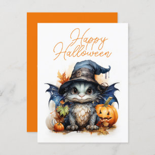 Budget Kinderen Waterverf Baby Dragon Halloween Briefkaart