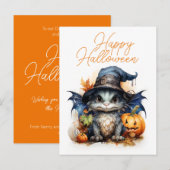 Budget Kinderen Waterverf Baby Dragon Halloween Briefkaart (Voorkant / Achterkant)