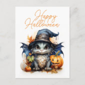 Budget Kinderen Waterverf Baby Dragon Halloween Briefkaart (Voorkant)