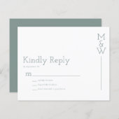 BUDGET Kindly Reply Green RSVP Card (Voorkant / Achterkant)