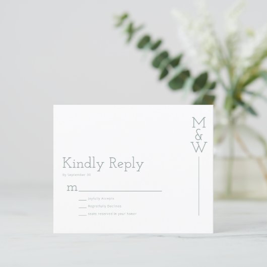 BUDGET Kindly Reply Green RSVP Card (Staand voorkant)