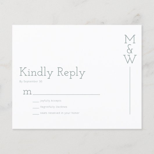 BUDGET Kindly Reply Green RSVP Card (Voorkant)