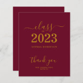 BUDGET Klasse van 2023 Gold Maroon Afstuderen (Voorkant / Achterkant)