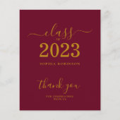 BUDGET Klasse van 2023 Gold Maroon Afstuderen (Voorkant)