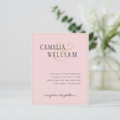 BUDGET Klassiek Bleek Blush Pink Gold Wedding Invi (Staand voorkant)