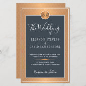 Budget klassiek deco marvy Gold bruiloft Uitnodigi (Voorkant / Achterkant)