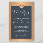 Budget klassiek deco marvy Gold bruiloft Uitnodigi (Voorkant)