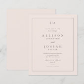 Budget Klassiek Monogram Huwelijk Save The Date (Voorkant / Achterkant)