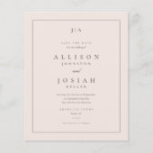 Budget Klassiek Monogram Huwelijk Save The Date (Voorkant)