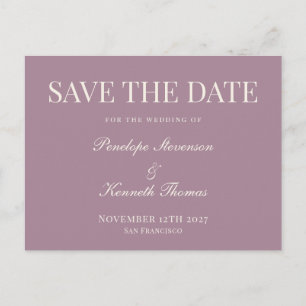 Budget Klassiek Stof Paars Save The Date Briefkaart