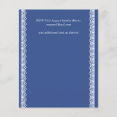 Budget Klassieke Blauwe Witte Kant Trouw Uitnodigi (Achterkant)