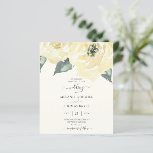 Budget Klassieke Botanische Witte Crème Roos Bloem (Staand voorkant)