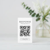 BUDGET Klassieke Eenvoudige Bruiloft RSVP QR Code Informatiekaartje (Staand voorkant)