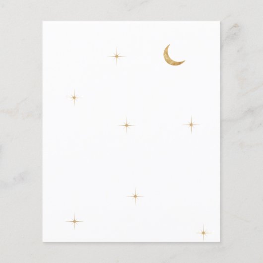 BUDGET Klassieke Hemelse Gouden Maan Sterren Bruil (Achterkant)