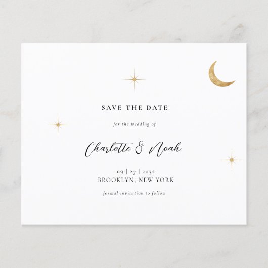 BUDGET Klassieke Hemelse Gouden Maan Sterren Bruil (Voorkant)