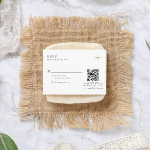 BUDGET Klassieke Hemelse Gouden Ster Bruiloft QR C Informatiekaartje