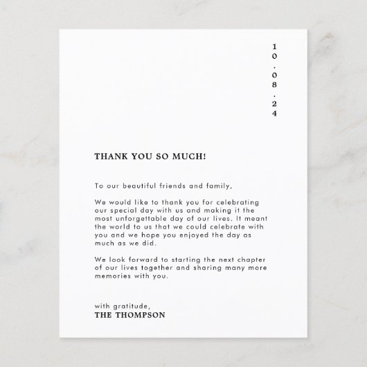 Budget Klassieke Minimale Typografie Fotobruiloft (Achterkant)