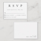 BUDGET klassieke moderne RSVP-kaart Notitiekaartje (Voorkant / Achterkant)