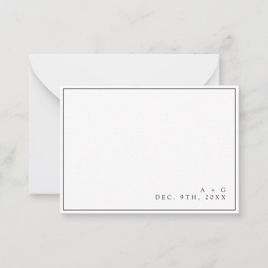 BUDGET klassieke moderne RSVP-kaart Notitiekaartje (Achterkant)