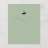 BUDGET Klassieke Sage Green Gold Wedding Invite (Achterkant)
