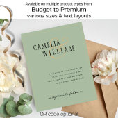 BUDGET Klassieke Sage Green Gold Wedding Invite Flyer