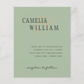 BUDGET Klassieke Sage Green Gold Wedding Invite Flyer (Voorkant)