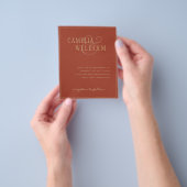 BUDGET Klassieke terracotta Gold Wedding Invite Flyer (Hand)