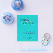 BUDGET Klassieke Turquoise Gold Wedding Invite Flyer (Enkel)