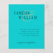 BUDGET Klassieke Turquoise Gold Wedding Invite Flyer (Voorkant)