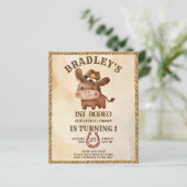 Budget kleine cowboy baby paard 1st rodeo invitata (Staand voorkant)