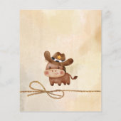 Budget kleine cowboy baby paard 1st rodeo invitata (Achterkant)