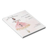 BUDGET Kleine danseres Roze Balletuitnodiging Notitieblok (Schuin)