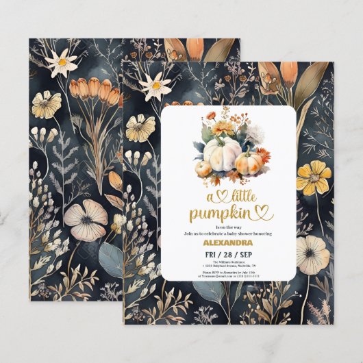 Budget Kleine pompoen herfst baby shower (Voorkant / Achterkant)