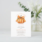 Budget Kleine pompoen herfst baby shower uitnodigi (Staand voorkant)