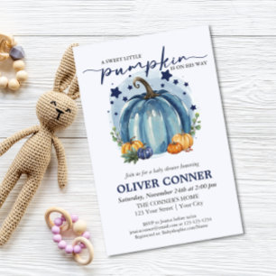 BUDGET Kleine Pompoen Jongen Baby Borrel Uitnodigi Flyer