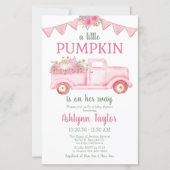 Budget Kleine Pompoen Meisje Baby Shower Uitnodigi (Voorkant)