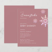 Budget Kleine Sneeuwvlok Roze Winter Baby Shower (Voorkant / Achterkant)