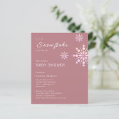 Budget Kleine Sneeuwvlok Roze Winter Baby Shower (Staand voorkant)