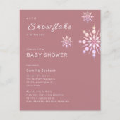 Budget Kleine Sneeuwvlok Roze Winter Baby Shower (Voorkant)