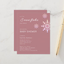 Budget Kleine Sneeuwvlok Roze Winter Baby Shower