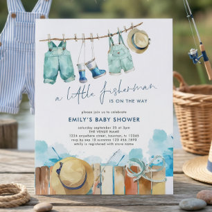 Budget Kleine Visser Baby Shower Uitnodiging 